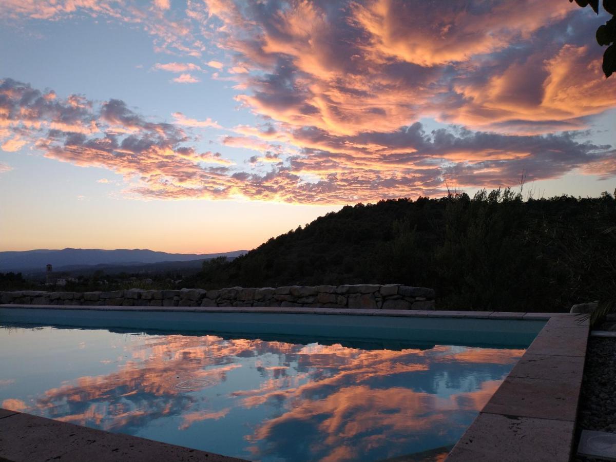 Les Agaves Piscine Panoramique Vue Exceptionnelle Bed and Breakfast Grospierres Exteriör bild